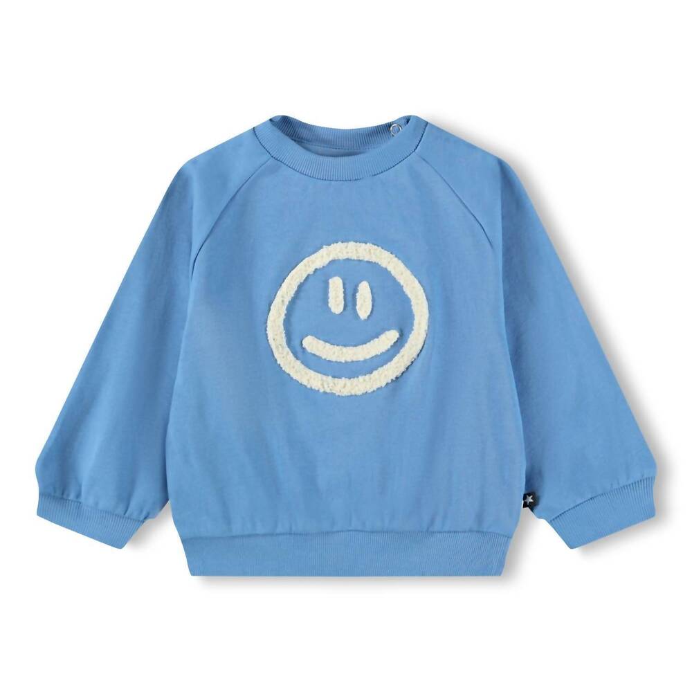 NEW MOLO baby boys disc sweatshirt in blue tide